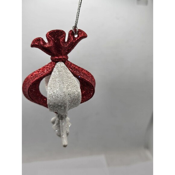 Frontgate Red and Silver Candy Wrapper Ornament - Picture 3 of 5